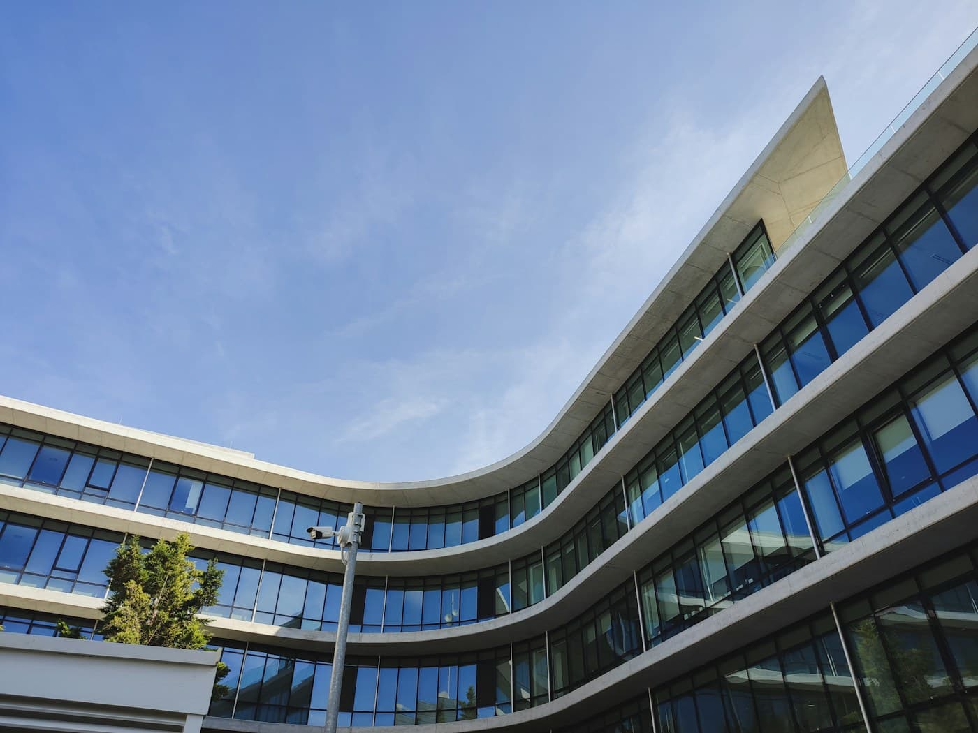 Curved modern office building